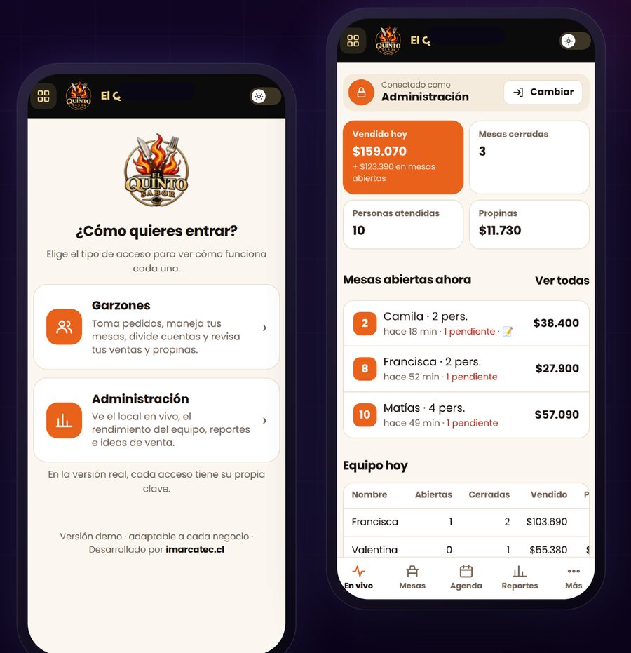 Acceso por rol y panel de administración en vivo